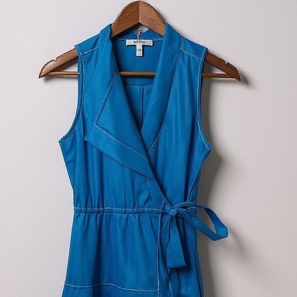 Derek Lam 10 Crosby Blue Sleeveless Wrap Dress Size 6 - Picture 3 of 8